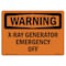 Signmission Safety Sign, OSHA WARNING, 10" Height, X-Ray Generator Emergency Off, Landscape OS-WS-D-1014-L-12950 - alternate 1